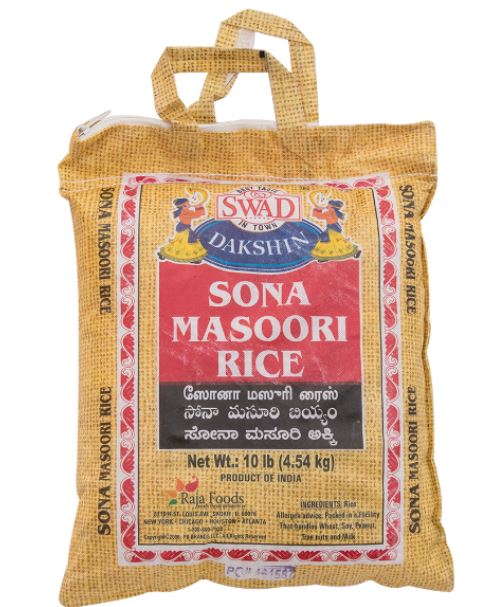 SONA MASOORI RICE (10 LB) - Rice And Spice