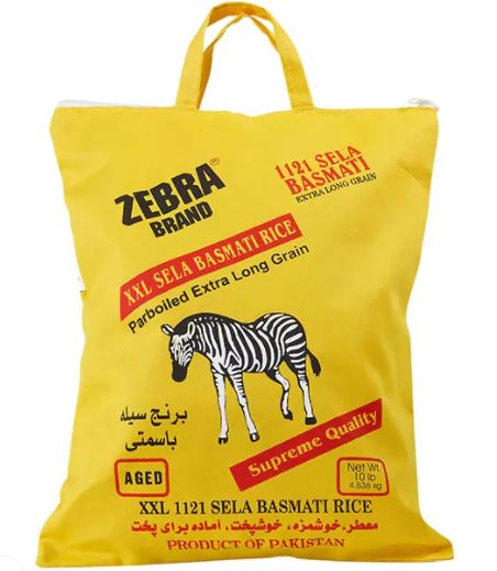 ZEBRA XXL SELA BASMATI RICE (10 LB)