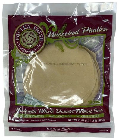 Phulka Fresh Uncooked Roti/Phulkas (21 oz)