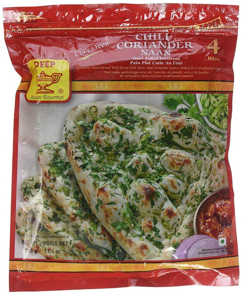 Deep Chilli Coriander Naan 4 pcs (11.1 oz)