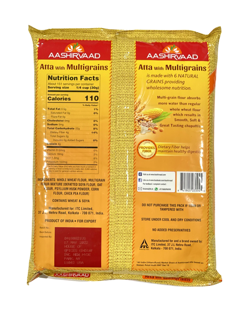 AASHIRVAAD WHOLE WHEAT MULTIGRAIN FLOUR (10 LB)